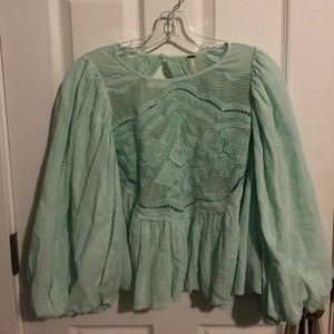 Free People Light Blue Top